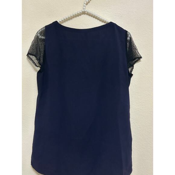 Eileen Fisher Size Petite Small Silk Blouse Blue Lightweight Quiet Luxury Top - Picture 11 of 11